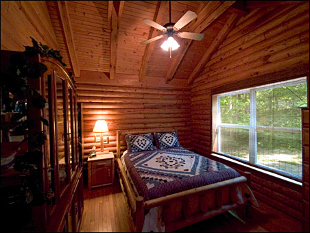 bedroom at Creekside Cabins