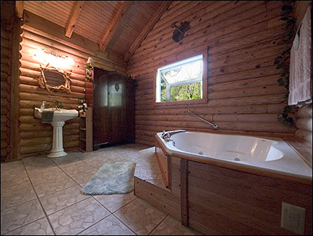 bedroom at Creekside Cabins