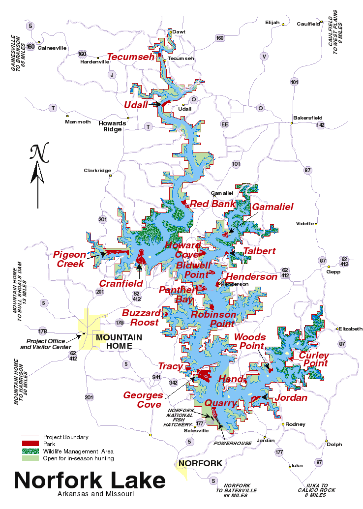 Norfork Lake Map Arkansas & Norfork Lake Map Arkansas &